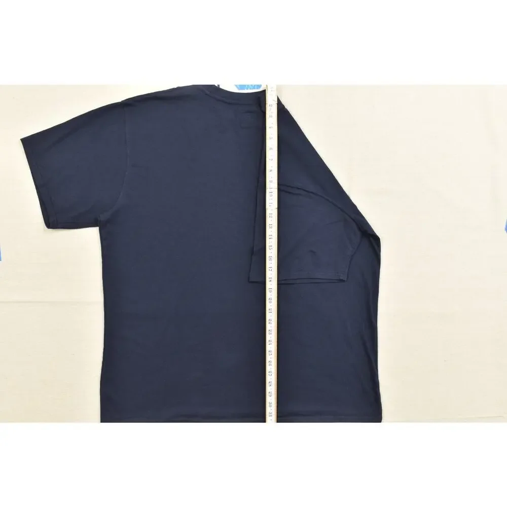 Champion Men's 2XL Big & Tall Navy Blue Script Logo Short Sleeve Cotton Tee NEW - Picture 2 of 8